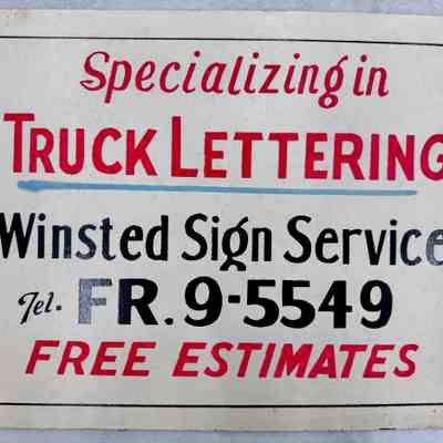 Winsted Sign Service Showcard