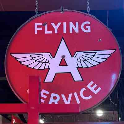 Flying A Service Porcelain Enamel Sign