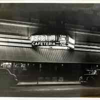 Forum Cafeteria Early Neon Sign at Night - Photograph