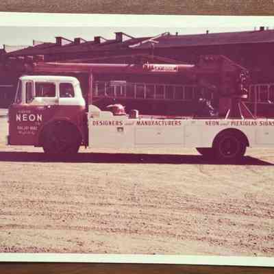Greer Neon Co. Ladder Truck Photograph