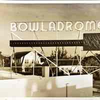 Bowladrome Early Neon Sign - Photograph