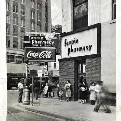 Fannin Pharmacy & Coca Cola Neon Sign - Photograph