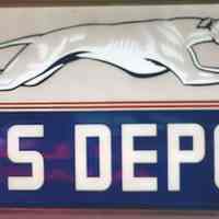 Greyhound Bus Depot Double-Faced Plastic Sign