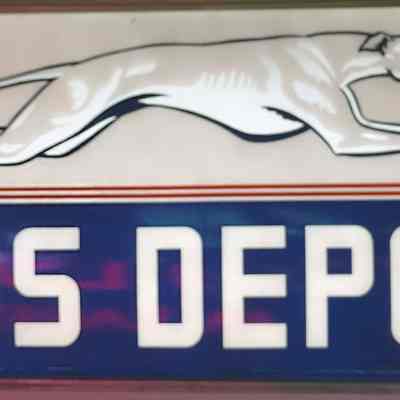 Greyhound Bus Depot Double-Faced Plastic Sign