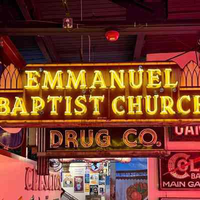 Emmanuel Baptist Church Porcelain Enamel & Neon Sign