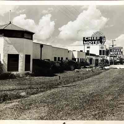 Butterman's Chief Motel Neon Sign - Photograph