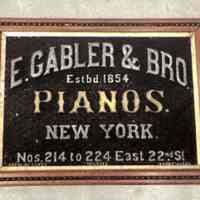          E. Gabler & Bro. Pianos Bas Relief Sign picture number 3
   