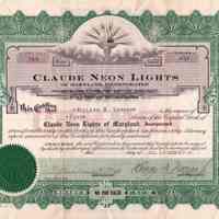 Claude Neon of Maryland Incorporation Certificate