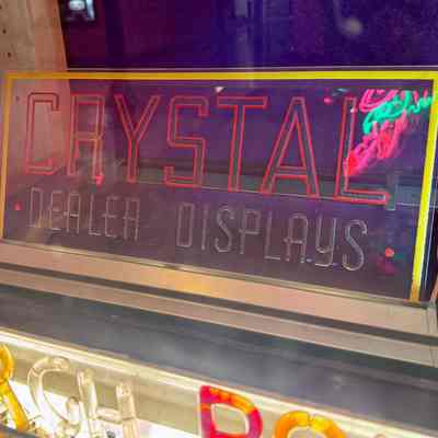 Crystal Dealer Displays Salesman Sample Sign