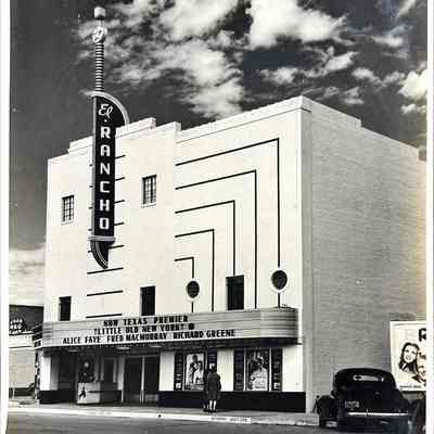 El Rancho Theatre Neon Marquee - Photograph