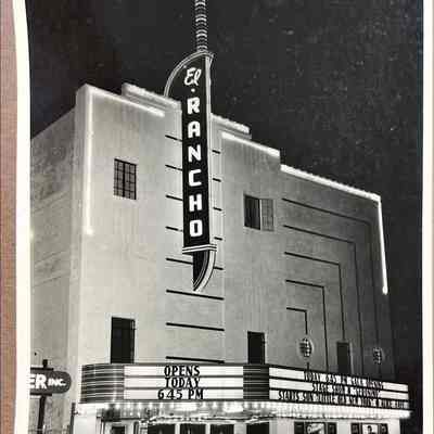 El Rancho Theatre Neon Marquee - Photograph