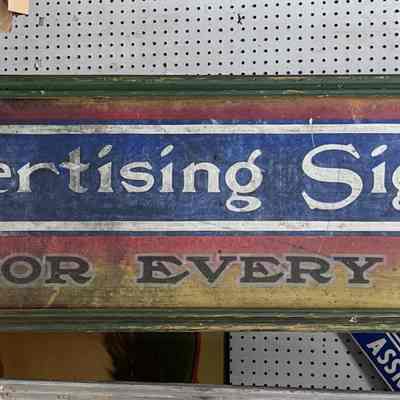 Advertising Sign Co. Painted Tin Sign