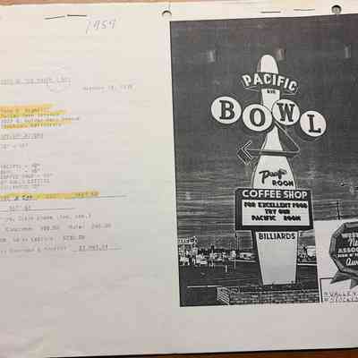 Side by side printer paper copy of signs within binder