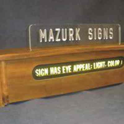 Mazurk Signs Internally Illuminated Wooden Sign