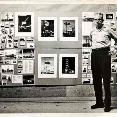 Frank Page with his Signs - Photograph