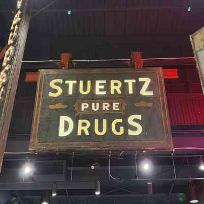 Stuertz Drugs Opal Glass Sign
