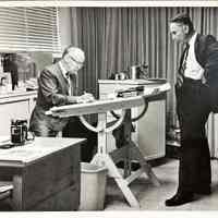 Frank Page at Drawing Table - Photograph