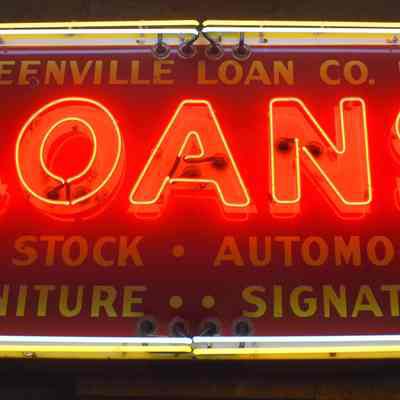 Greenville LOANS Porcelain Enamel & Neon Sign