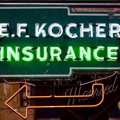 E.F. Kocher Insurance Neon Sign