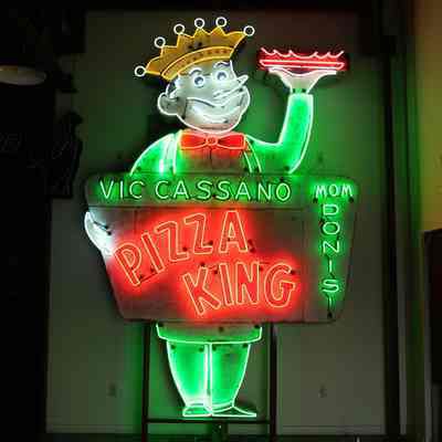 Vic Cassano's Pizza King Metal & Neon Sign