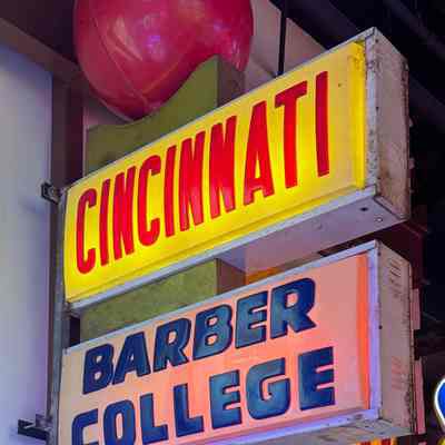 Cincinnati Barber College Plastic & Neon Sign