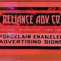Reliance Advertising Company Porcelain Enamel Sign Tag