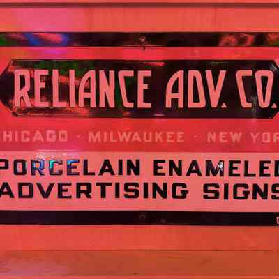 Reliance Advertising Company Porcelain Enamel Sign Tag
