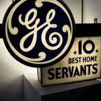 General Electric GE Porcelain Enamel and Glass Sign