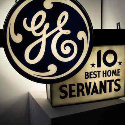 General Electric GE Porcelain Enamel and Glass Sign