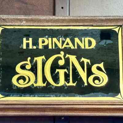 H. Pinand Signs Goldleaf & Glass Sign