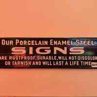 Porcelain Enamel Company Sign Tag