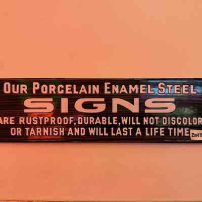 Porcelain Enamel Company Sign Tag