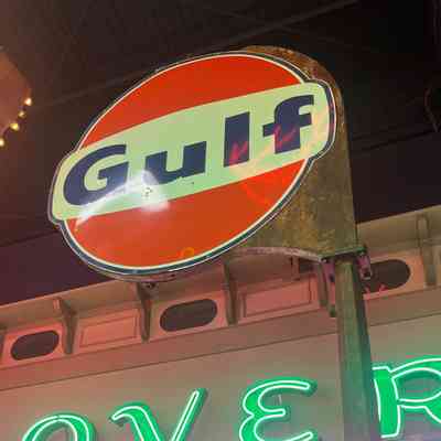Gulf Double-Faced Porcelain Enamel Sign