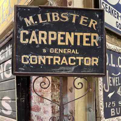 M. Libster Carpenter Standing Gilded Post Sign