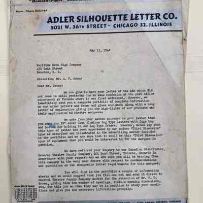 Adler Silhouette Letter Co. Letter & Price List