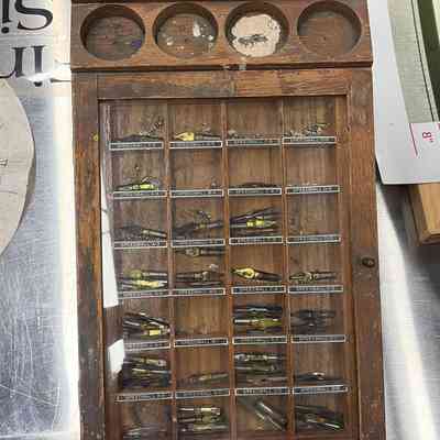 Speedball Store Display of Pen Tips & Ink