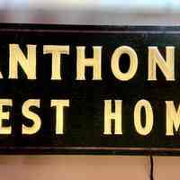 Anthony Rest Home Opal Glass Ripple Tin Sign
