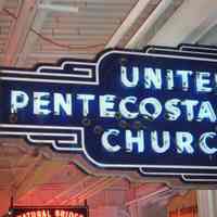          United Pentacostal Church Double-Faced Porcelain Enamel & Neon Sign picture number 2
   