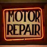 Motor Repair Glass-Faced Metal & Neon Sign