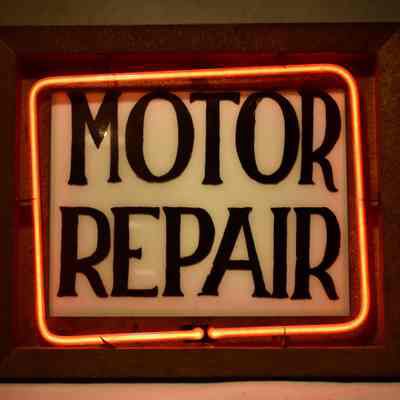 Motor Repair Glass-Faced Metal & Neon Sign
