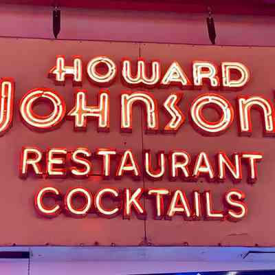Howard Johnson's Stainless Steel Neon Sign
