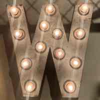 "W" Theatre Lightbulb Illuminated & Metal Letter Sign