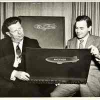 Douglas Leigh with Flamingo Airship Sketch - Photograph