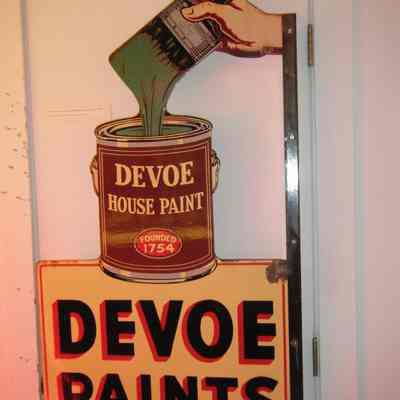 Devoe Paints Double-Faced Porcelain Enamel Sign