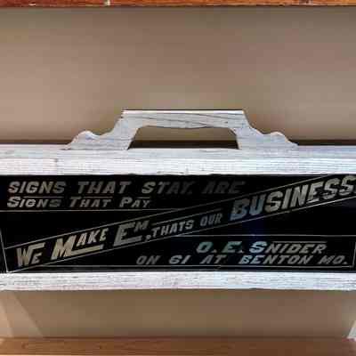 O.E. Snider Wood & Glass Portable Sign