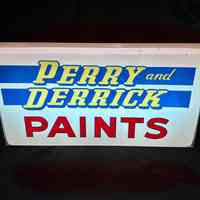 Perry & Derrick Paints Illuminated Plastic Sign