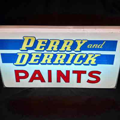 Perry & Derrick Paints Illuminated Plastic Sign