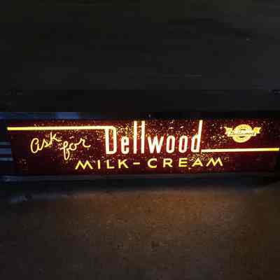 Dellwood Dairy Reverse Glass Point-of-Purchase Sign