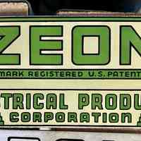 Zeon-Electric Products Porcelain Sign Tag