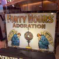 Forty Hours Adoration Goldleaf Glass Sign